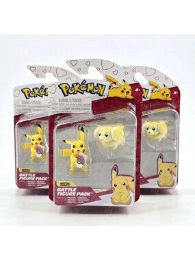 Pokemon Battle Ready Action Figure Pikachu and Fidough Valentine's Day 3 Items